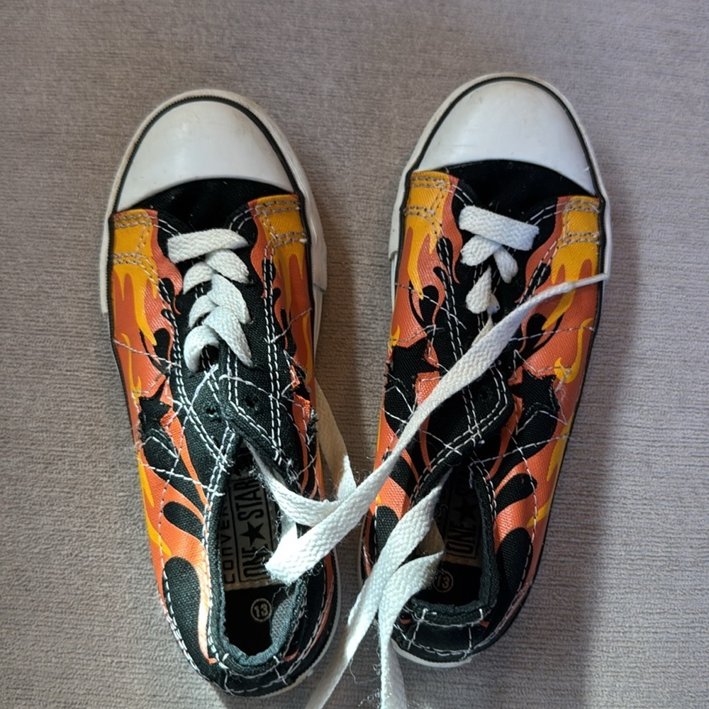 Converse All Star Youth Multicolor Fire Fashion Sneakers Multicolor Fire Size 13 - Picture 5 of 8